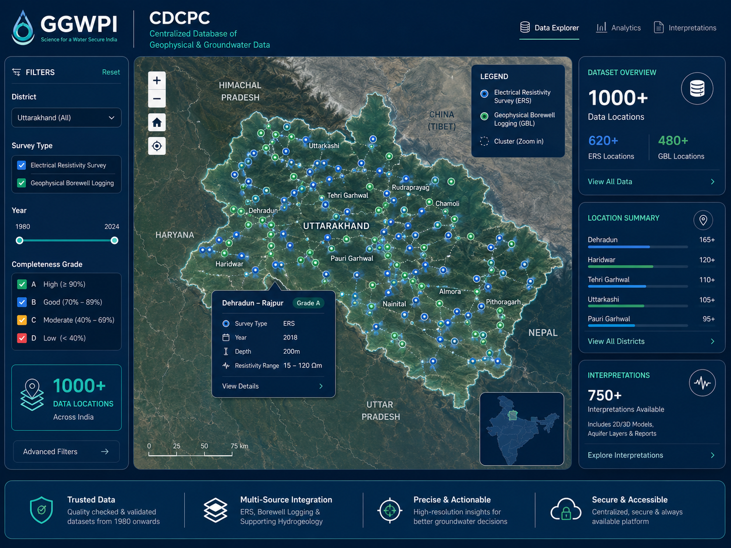 CDCPC interactive geophysical and groundwater data map