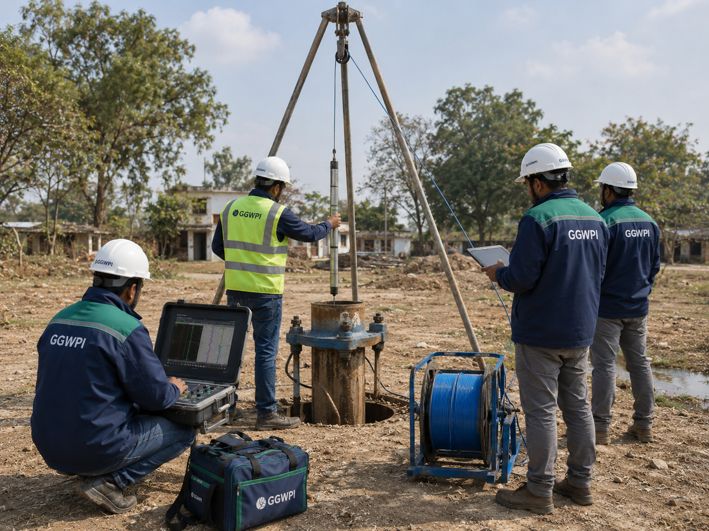 Geophysical logging of a groundwater borewell
