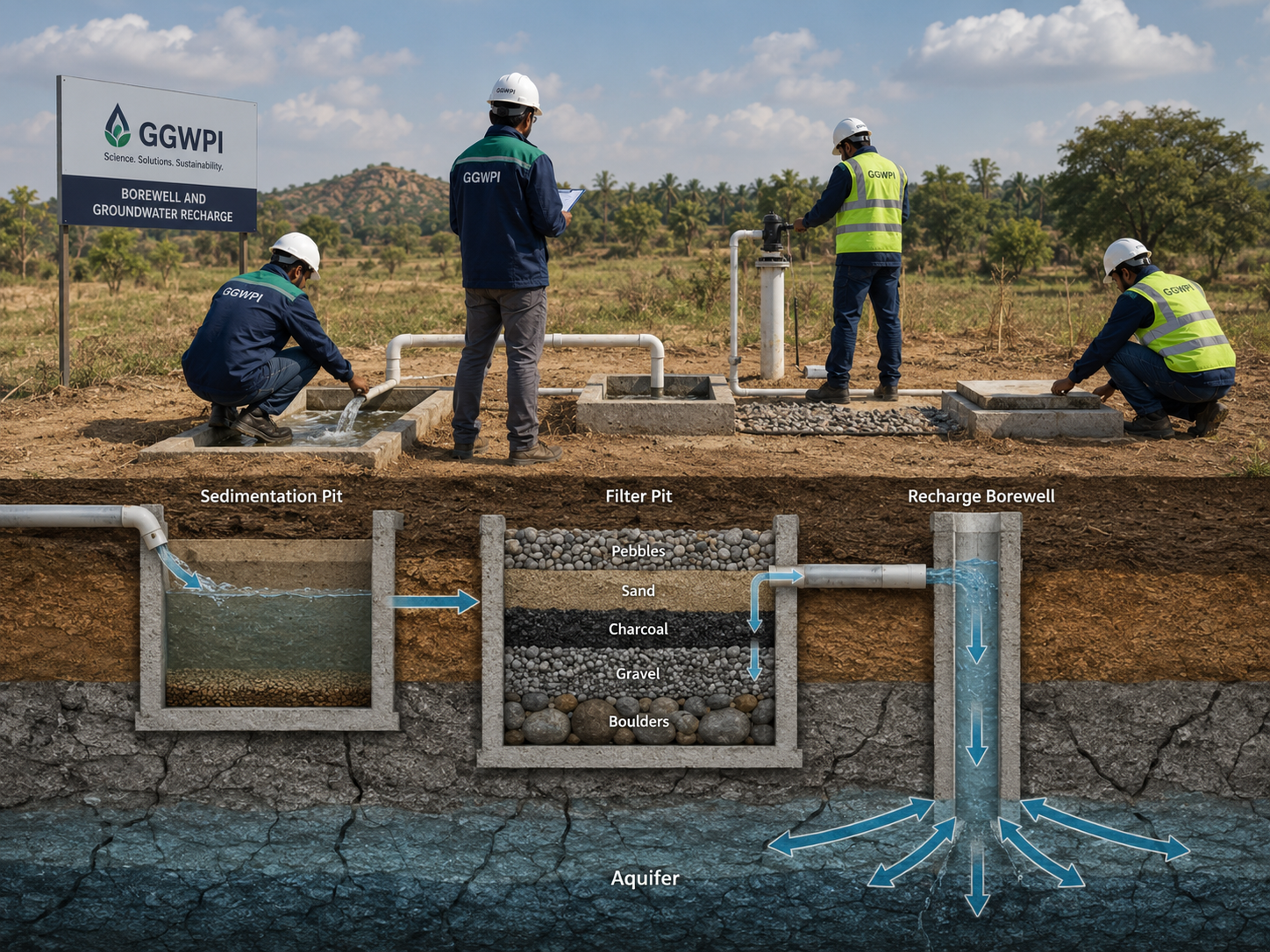 Borewell recharge and groundwater recharge system